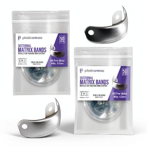 100 4.5mm M4 Decidious (Medium) Dental Metal Matrices Sectional Contoured Matrix Refills by PlastCare USA-0